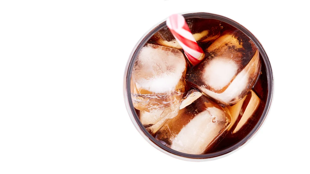 top view of carbonated soda
